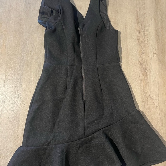 Shilla The Label Black V-Neck Ruffled Asymmetrical Dress (BRAND NEW) - Picture 2 of 5